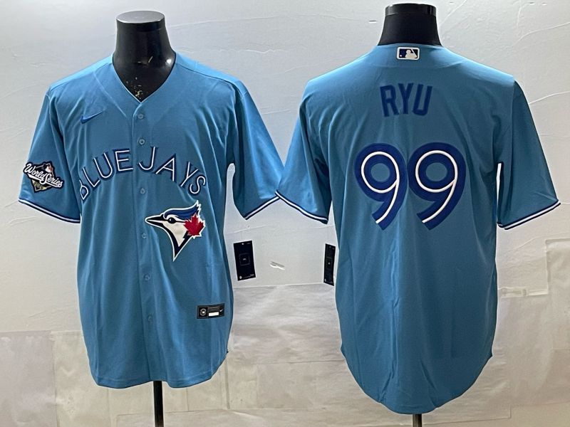 Men 2025 Toronto Blue Jays #99 Ryu Blue Game Nike MLB Jersey style 04
